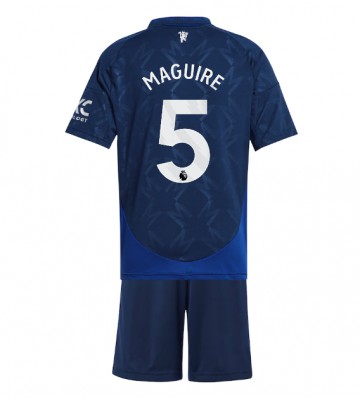 Manchester United Harry Maguire #5 Bortatröja Barn 2024-25 Kortärmad (+ Korta byxor)